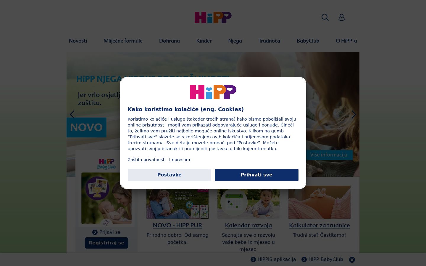 Képernyőkép a bármilyen interakció előtt megjelenő hozzájárulási bannerről