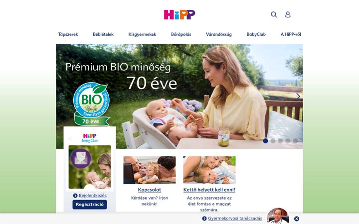 Screenshot of hipp.hu