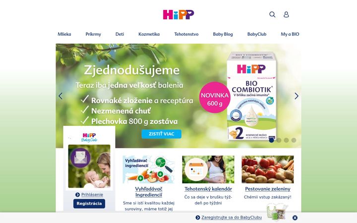 Screenshot of hipp.sk