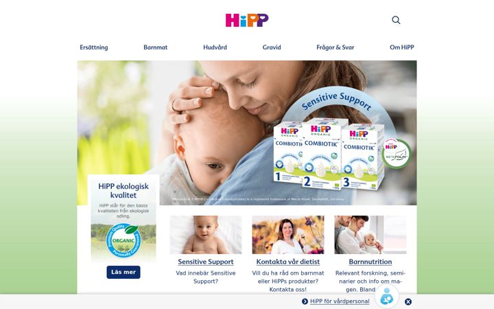 Screenshot of hippbarnmat.se