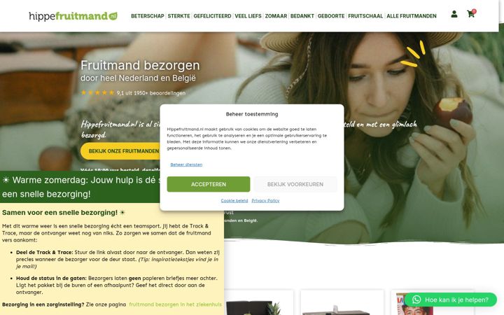 Screenshot of hippefruitmand.nl