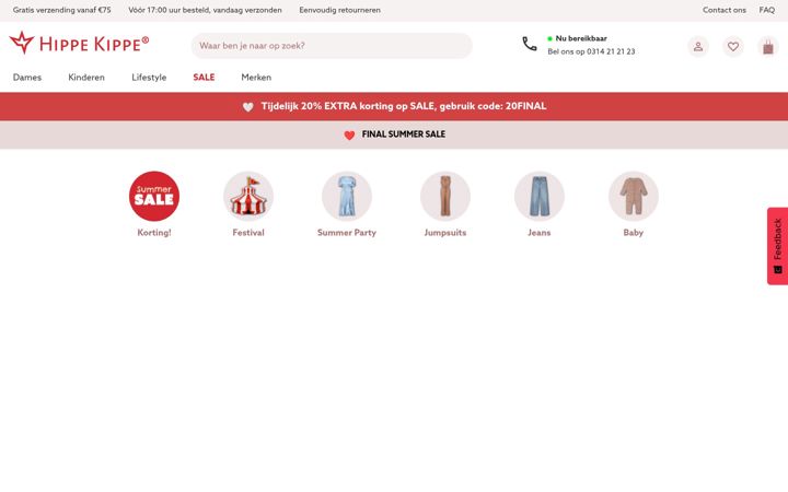 Screenshot of hippekippe.nl