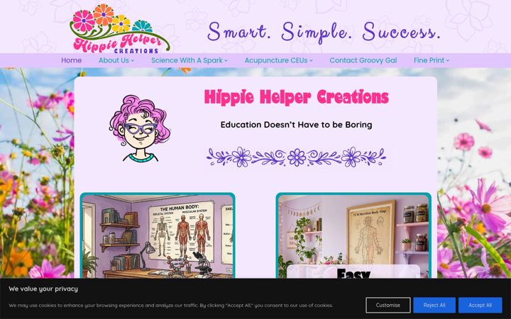 Screenshot of hippiehelpercreations.com