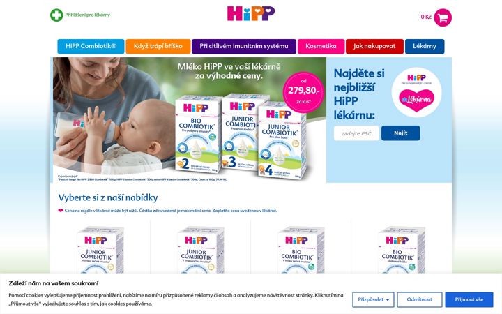 Screenshot of hippmlekarna.cz