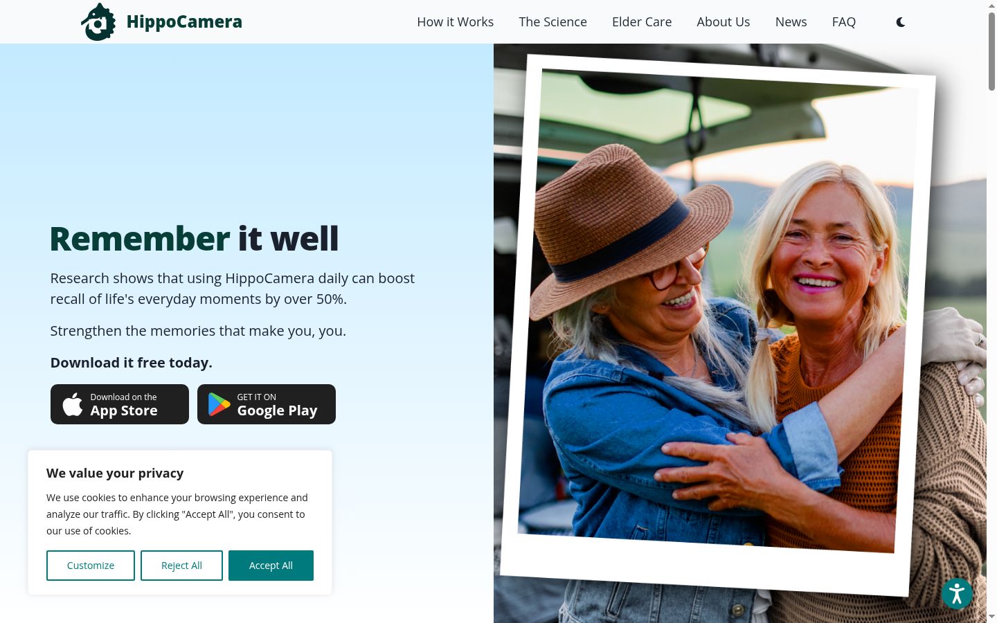 Screenshot of the consent banner shown before any interaction