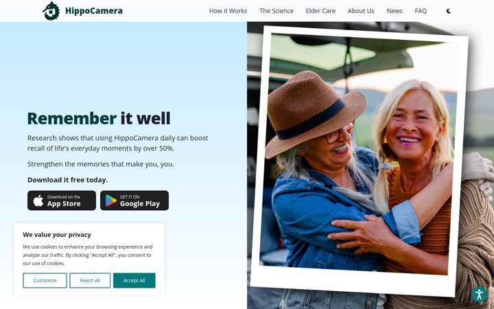 Screenshot of hippocamera.com