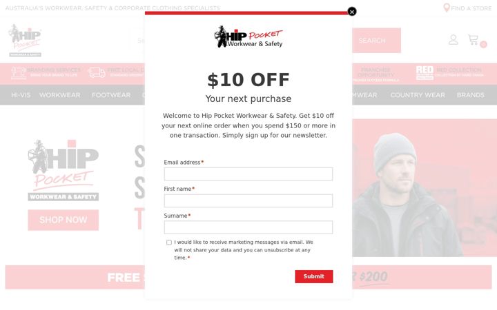 Screenshot of hippocketworkwear.com.au