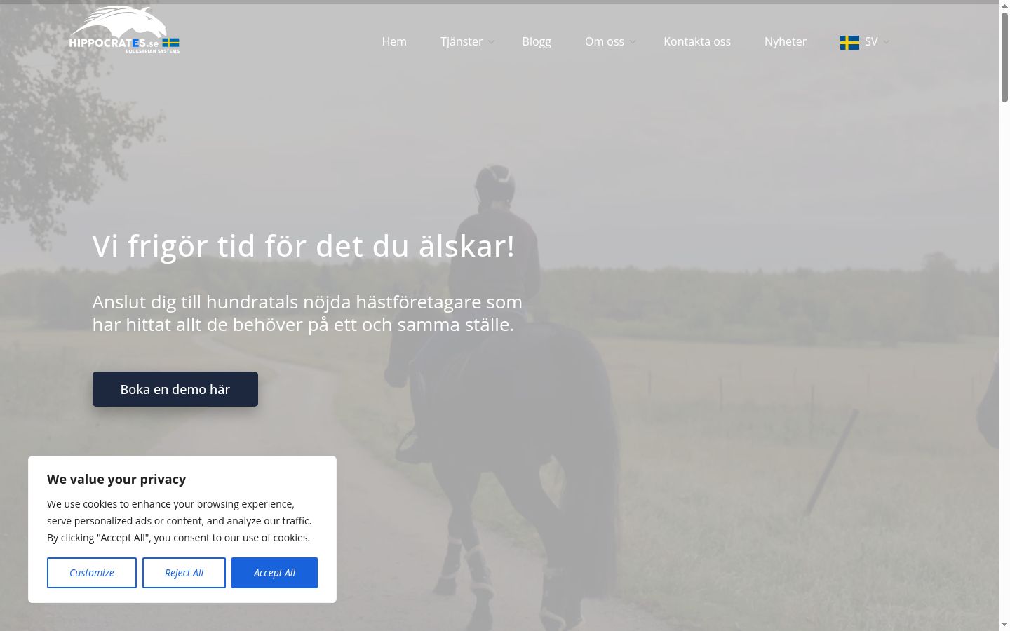 Screenshot of the consent banner shown before any interaction