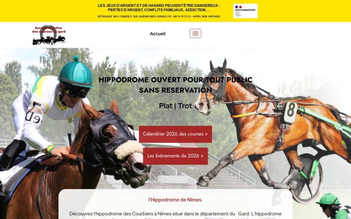 Screenshot of hippodrome-nimes.fr