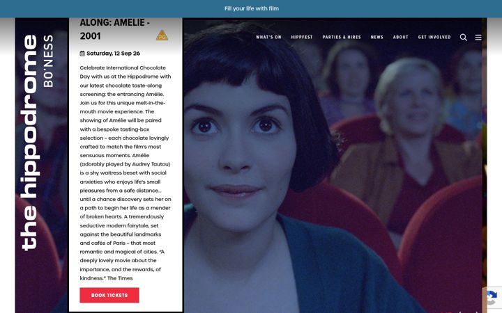 Screenshot of hippodromecinema.co.uk