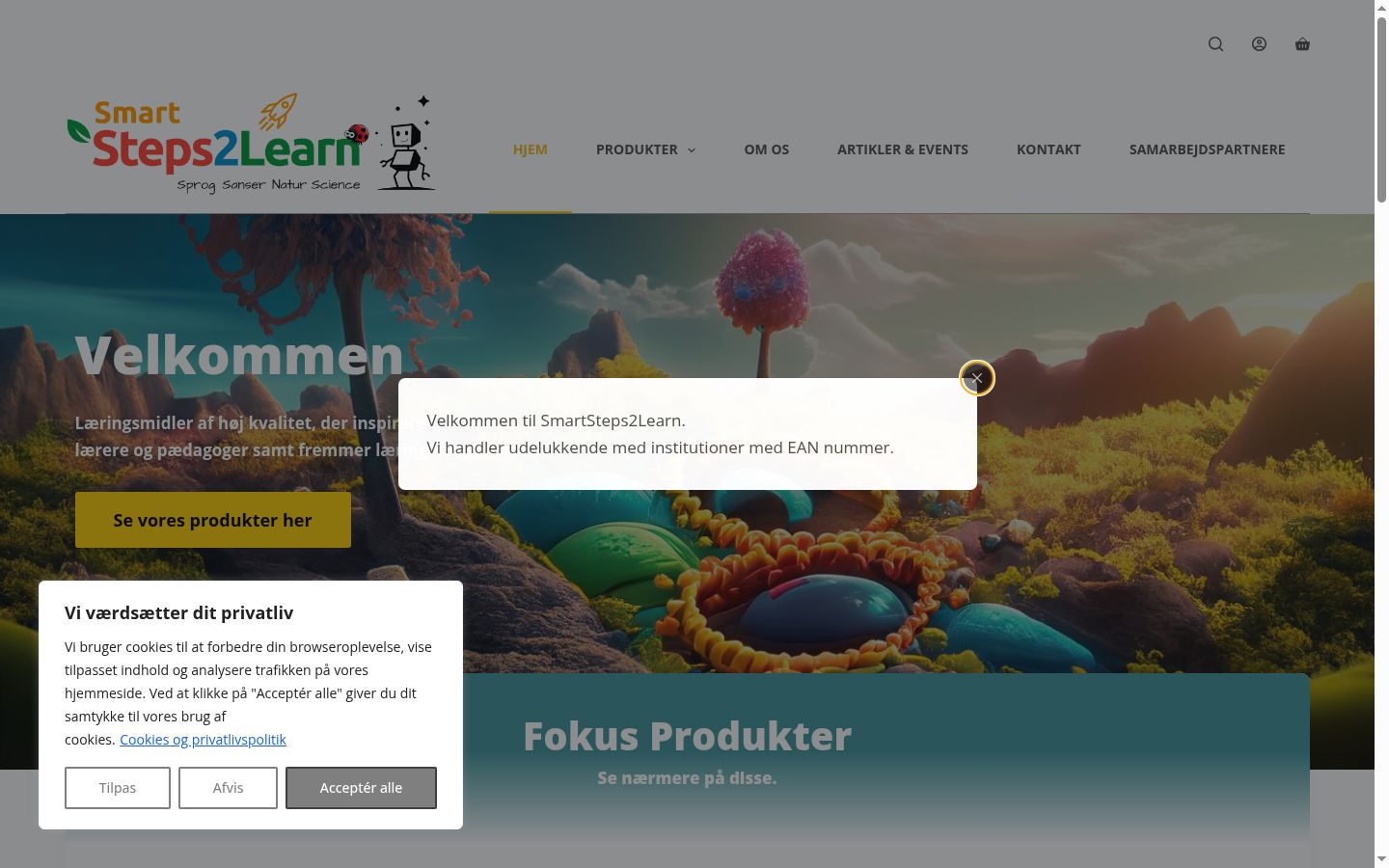Screenshot of the consent banner shown before any interaction