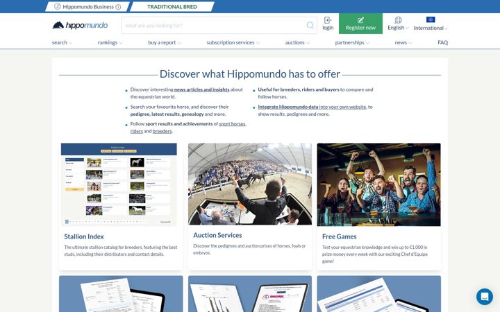 Screenshot of hippomundo.com