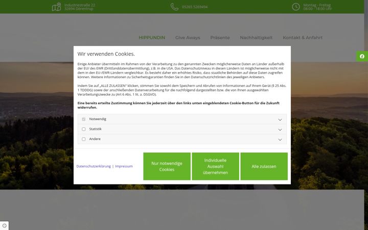 Screenshot of hippundin.de