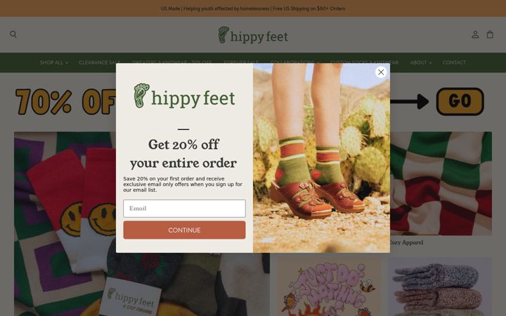 Screenshot of hippyfeet.com