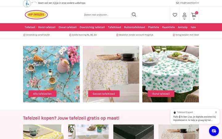 Screenshot of hiptafelzeil.nl