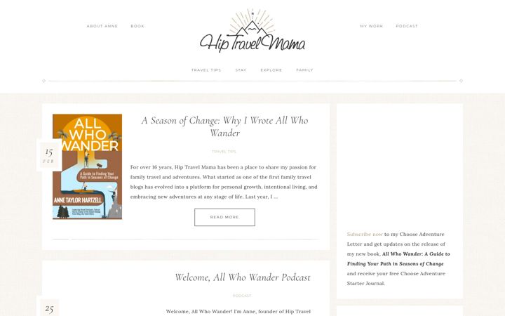Screenshot of hiptravelmama.com