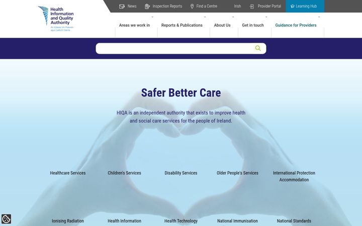 Screenshot of hiqa.ie