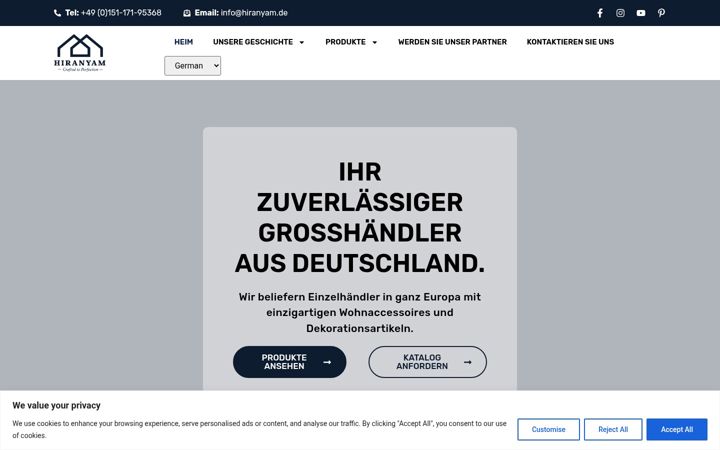 Screenshot of hiranyam.de