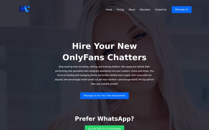 Kuvakaappaus sivustosta hireachatter.com