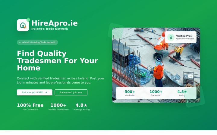 Screenshot of hireapro.ie