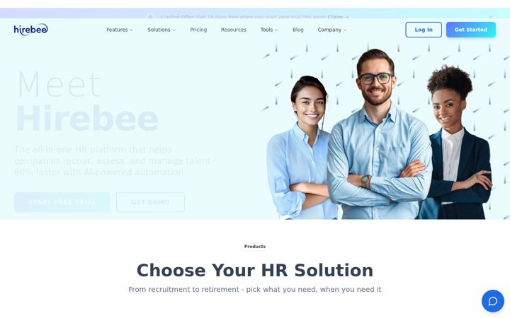 Captură de ecran a hirebee.ai