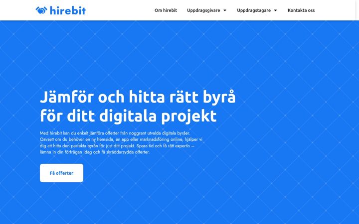 Screenshot of hirebit.se