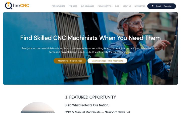 Screenshot of hirecnc.com