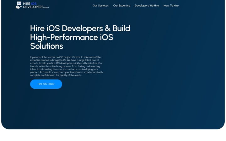 Screenshot of hireiosdevelopers.com