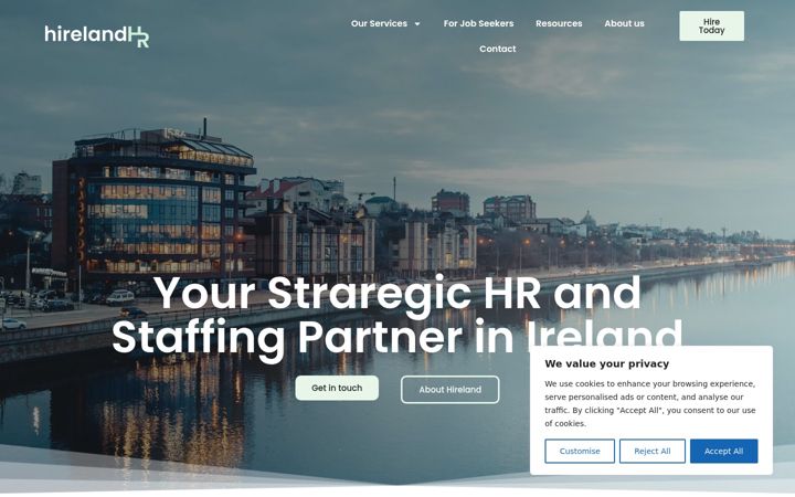 Screenshot of hirelandhr.com