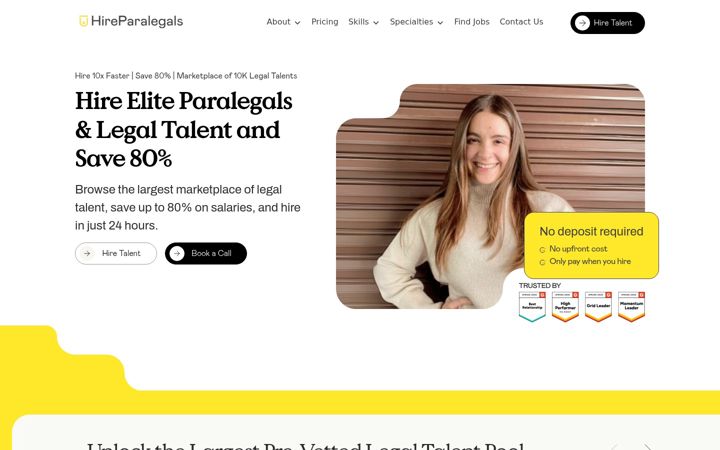 Screenshot of hireparalegals.com