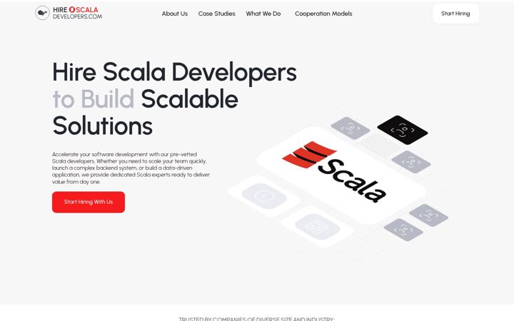 Screenshot of hirescaladevelopers.com