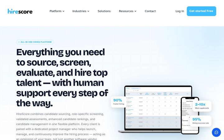 Screenshot of hirescore.com