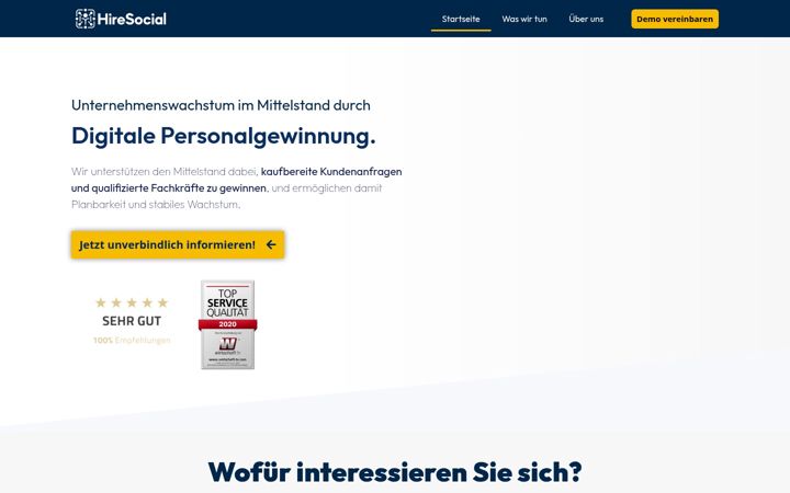 Zrzut ekranu hiresocial.de