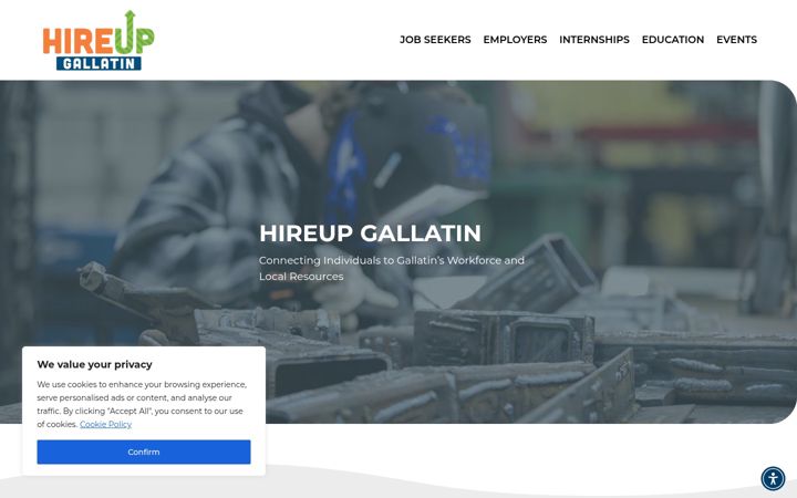 Screenshot of hireupgallatin.com