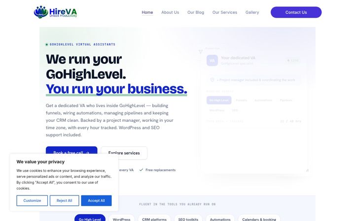 Screenshot of hireva.co