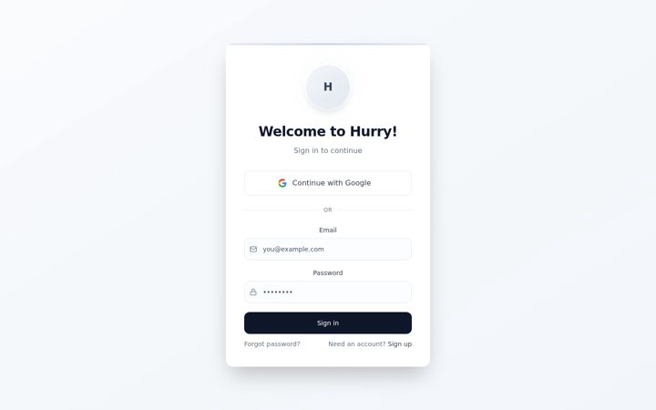 Screenshot of hirewithhurry.com