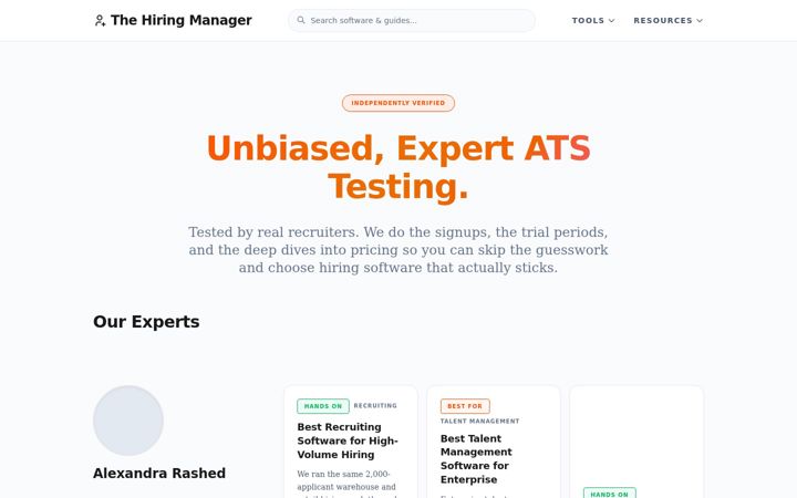 Screenshot of hiringmanager.net