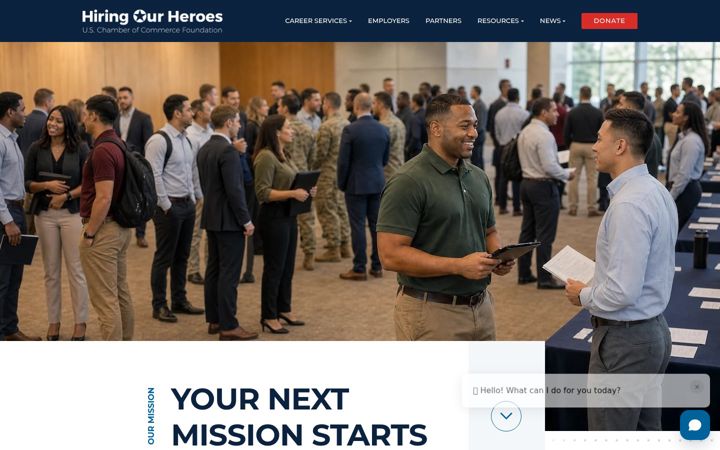 Skærmbillede af hiringourheroes.org