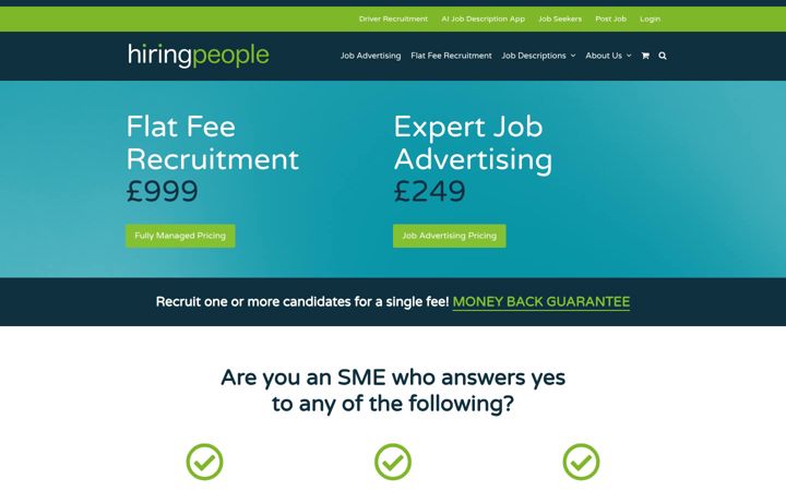 Screenshot of hiringpeople.co.uk