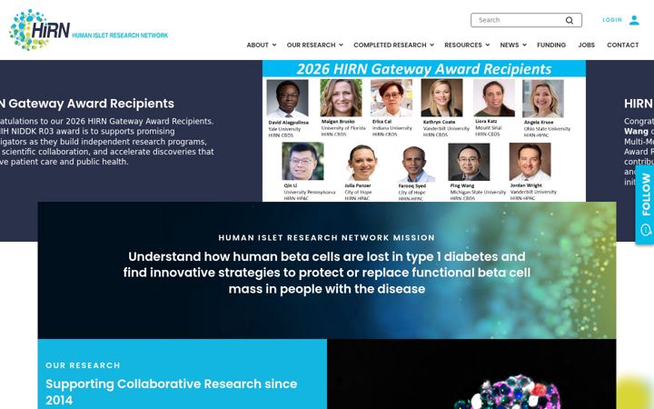 Screenshot of hirnetwork.org