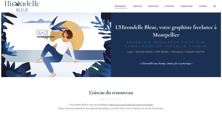 Screenshot of hirondellebleue.fr