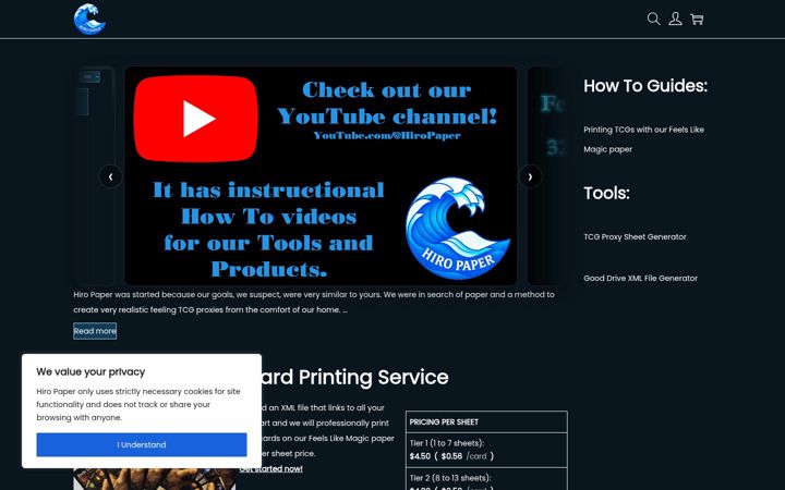 Screenshot of hiropaper.ca