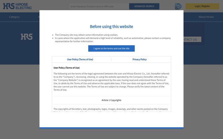 Screenshot of hirose.com