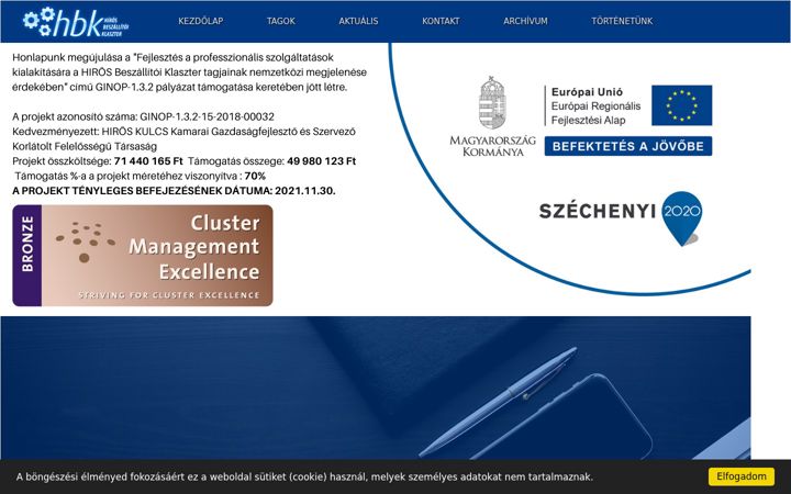 Screenshot of hirosklaszter.hu