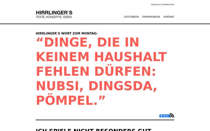 Screenshot of hirrlingers.de