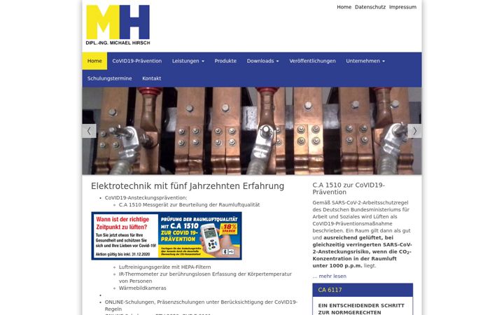 Screenshot of hirsch-elektrotechnik.at