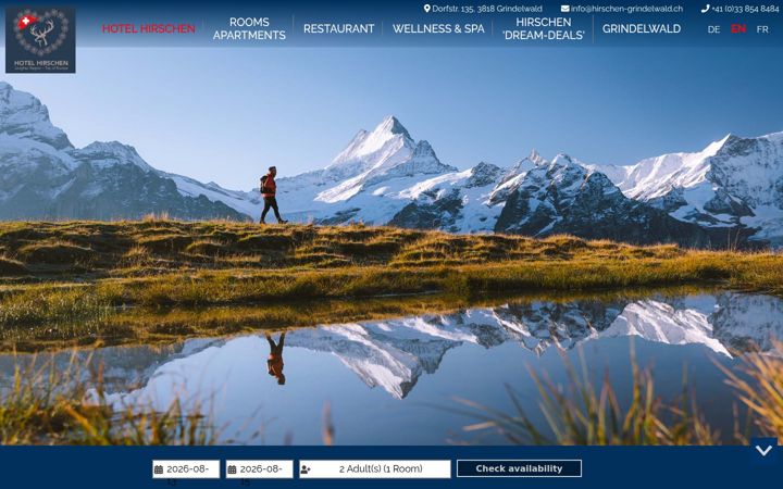 Screenshot of hirschen-grindelwald.ch
