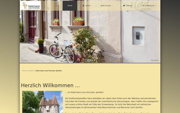 Screenshot of hirschen-iphofen.de