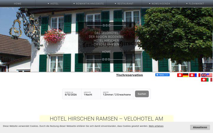 Screenshot of hirschen.ch