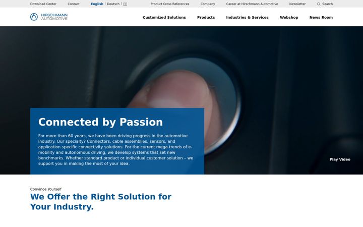 Screenshot of hirschmann-automotive.com